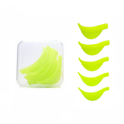 FUNMIX Silicone Lash Lift Kit with 3D Eyelash Perming & Curling Pads in neon green, includes 5 reusable silicone shields in a clear case.