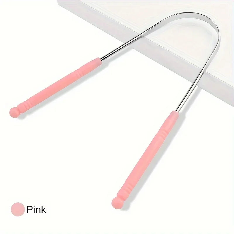 YJYIBEI Tongue Scraper - Metal Hygiene | Stainless Steel oral care tools with colorful handles and storage case. Ideal for daily tongue cleaning.