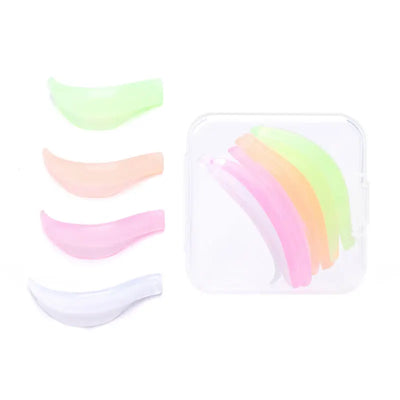 FUNMIX Silicone Lash Lift Kit with 3D eyelash perming and curling pads in assorted pastel colors, ideal for safe, chemical-free lash curling.