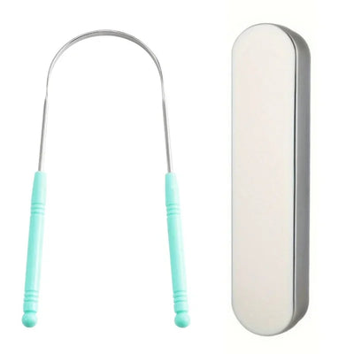 YJYIBEI Tongue Scraper - Metal Hygiene | Stainless Steel oral care tools with colorful handles and storage case. Ideal for daily tongue cleaning.
