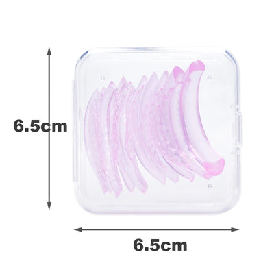 FUNMIX Silicone Lash Lift Kit with 3D eyelash perming and curling pads in a 6.5cm clear case. Ideal for safe, chemical-free lash curling.