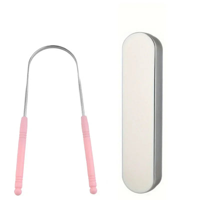 YJYIBEI Tongue Scraper - Metal Hygiene | Stainless Steel oral care tools with colorful handles and storage case. Ideal for daily tongue cleaning.