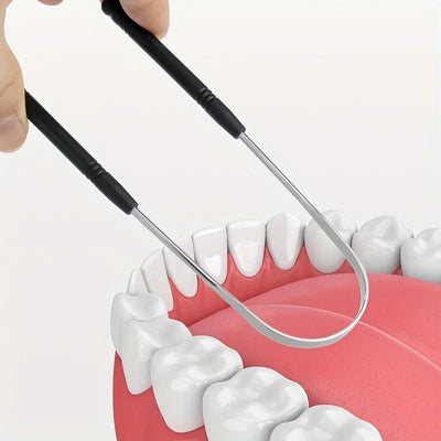 YJYIBEI Tongue Scraper - Metal Hygiene | Stainless Steel oral care tools with colorful handles and storage case. Ideal for daily tongue cleaning.